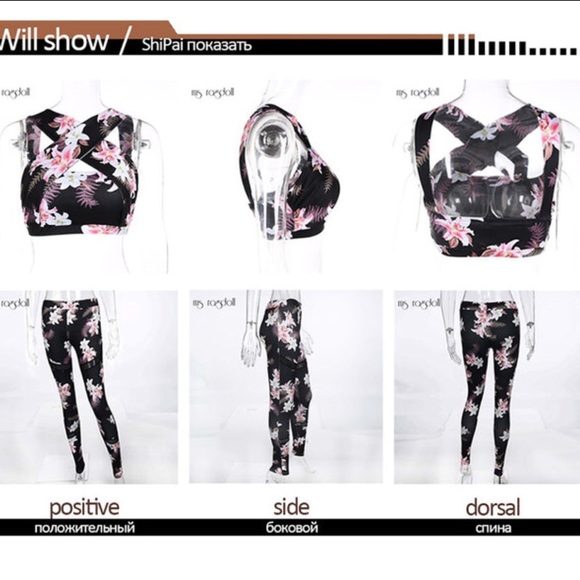 Last one!✨🌺 Floral leggings and sports bra set - Picture 3 of 8